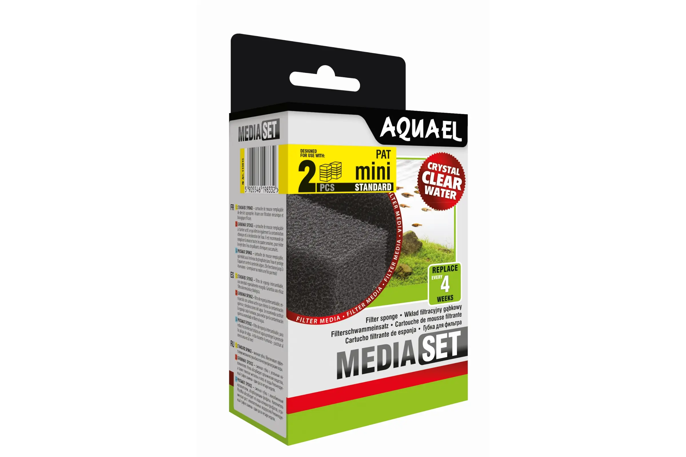 Aquael Filterschwamm PAT Mini Standard, Filter-Ersatz, 2 Stück