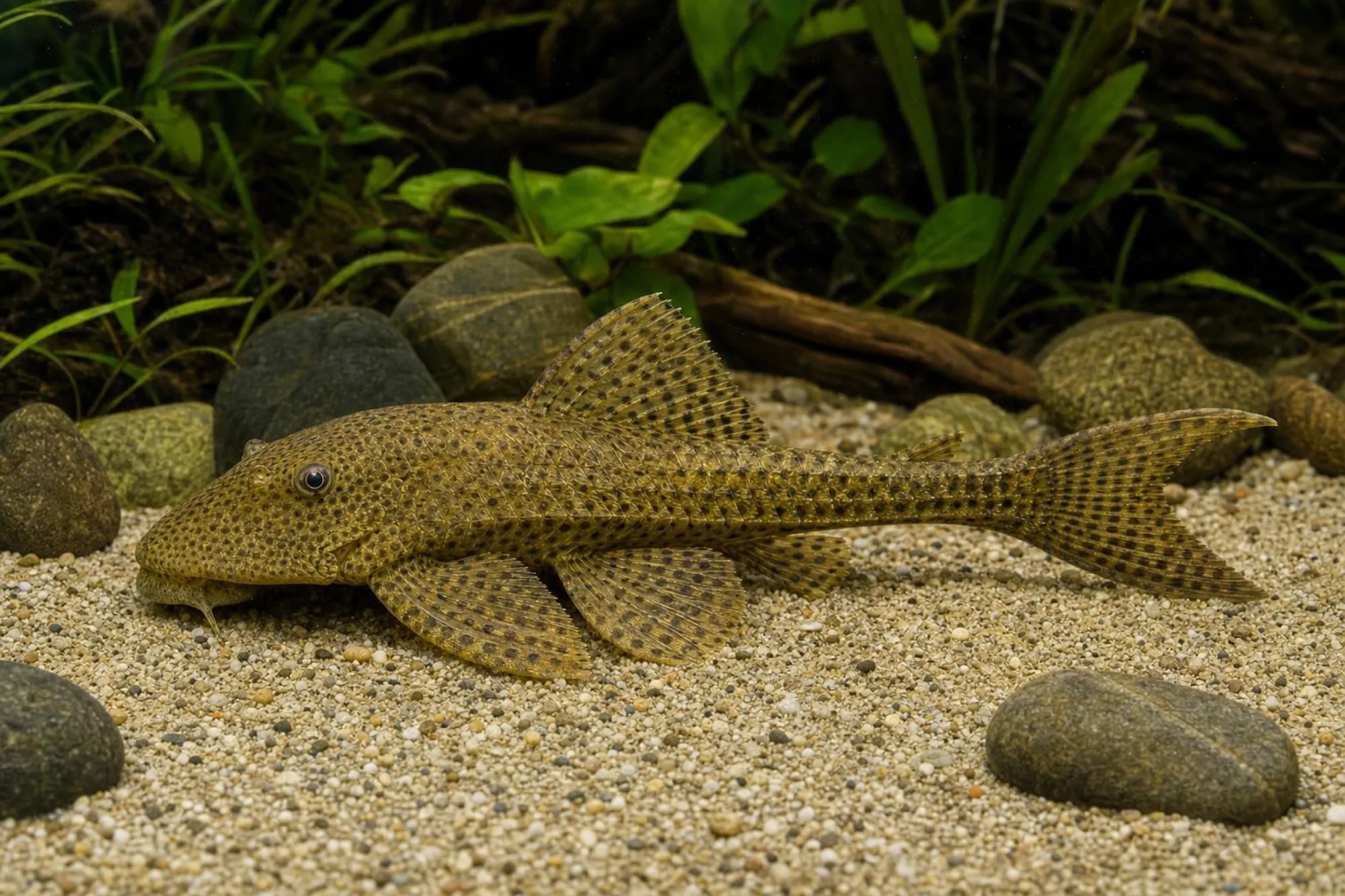 Goldener Saugmaulwels, Hypostomus plecostomus, ca. 6,0-8,0 cm