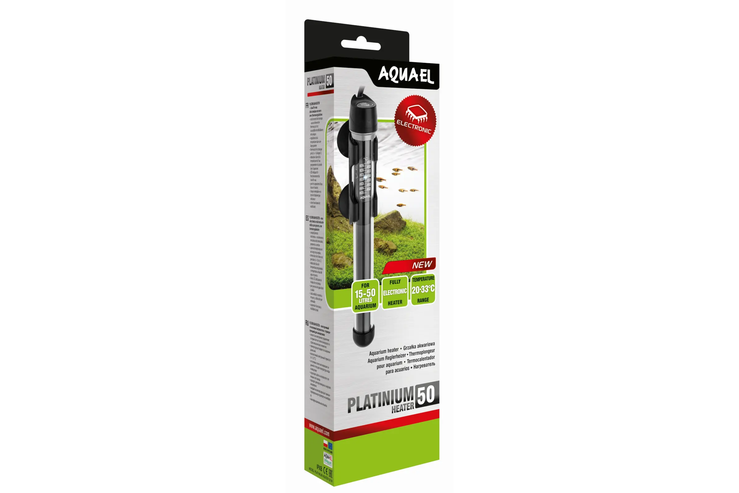 Aquael Platinium Heater, Glas-Heizstab, 50 W