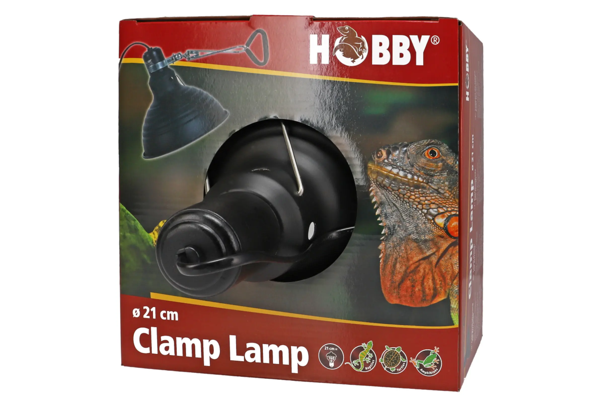 Verpackte Clamp Lamp für Terrarien Ø21 cm, Marke HOBBY