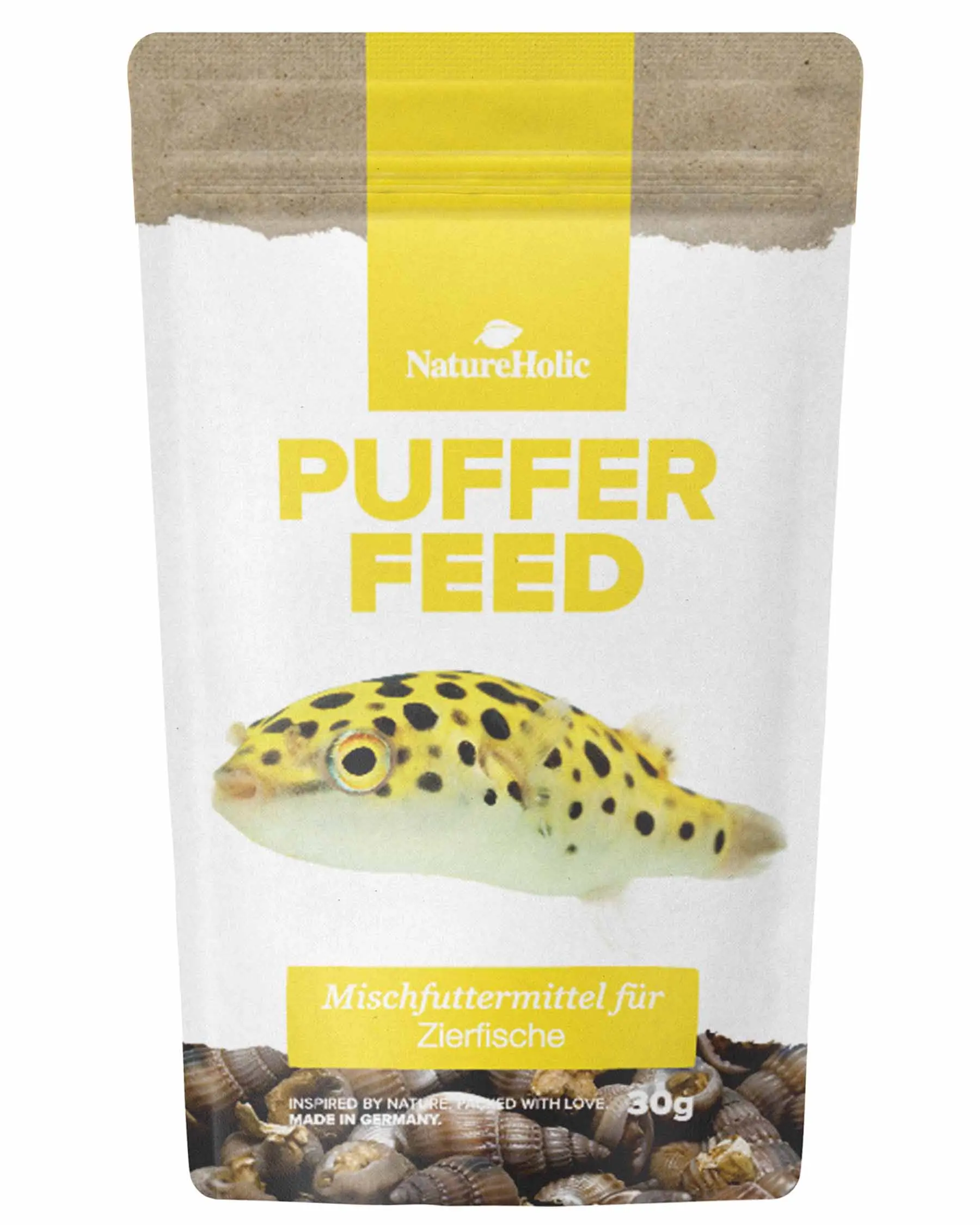NatureHolic Puffer Feed Beutel mit Kugelfisch-Motiv