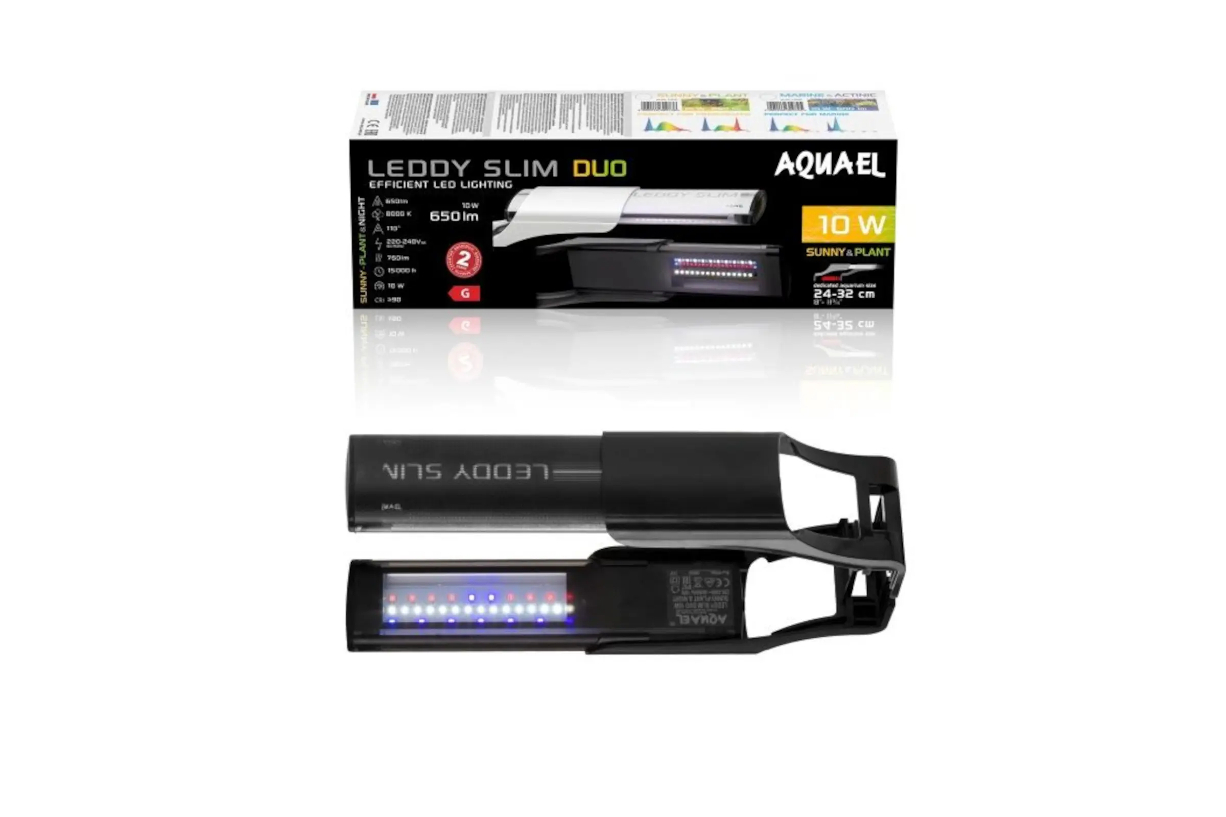 Aquael Leddy Slim Duo, Sunny Plant & Night 2.0, schwarz, 20-50 cm, 10 W