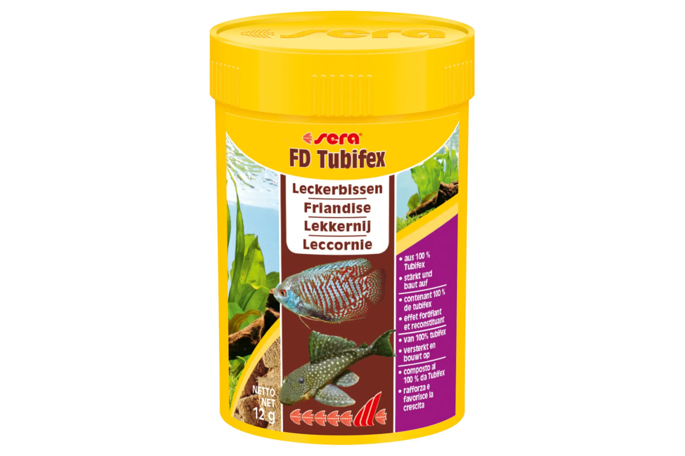 Sera FD Tubifex Nature, Ergänzungsfutter-Würmer, 100 ml