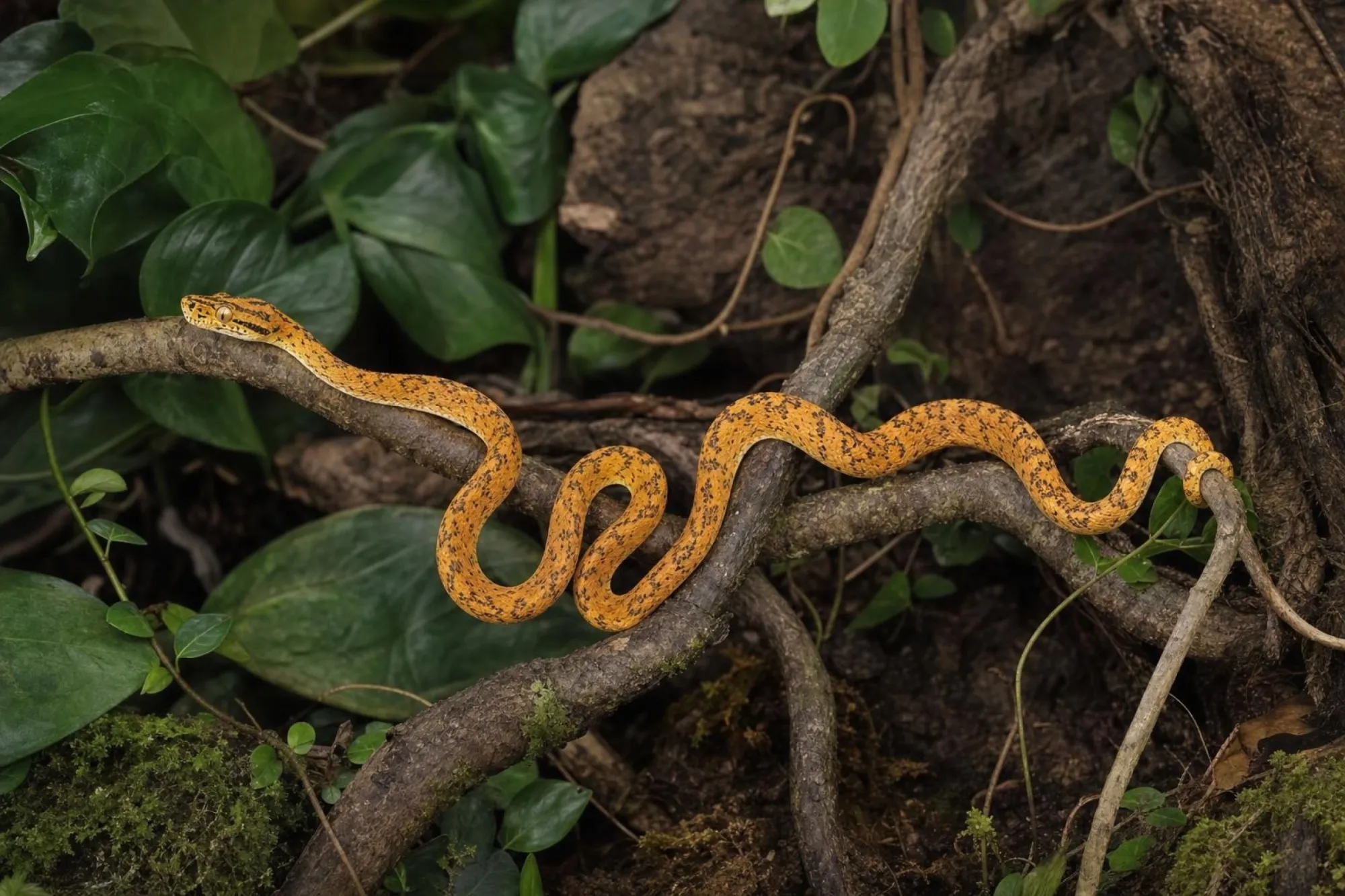 Gelb-orange Gartenboa, Corallus hortulanus