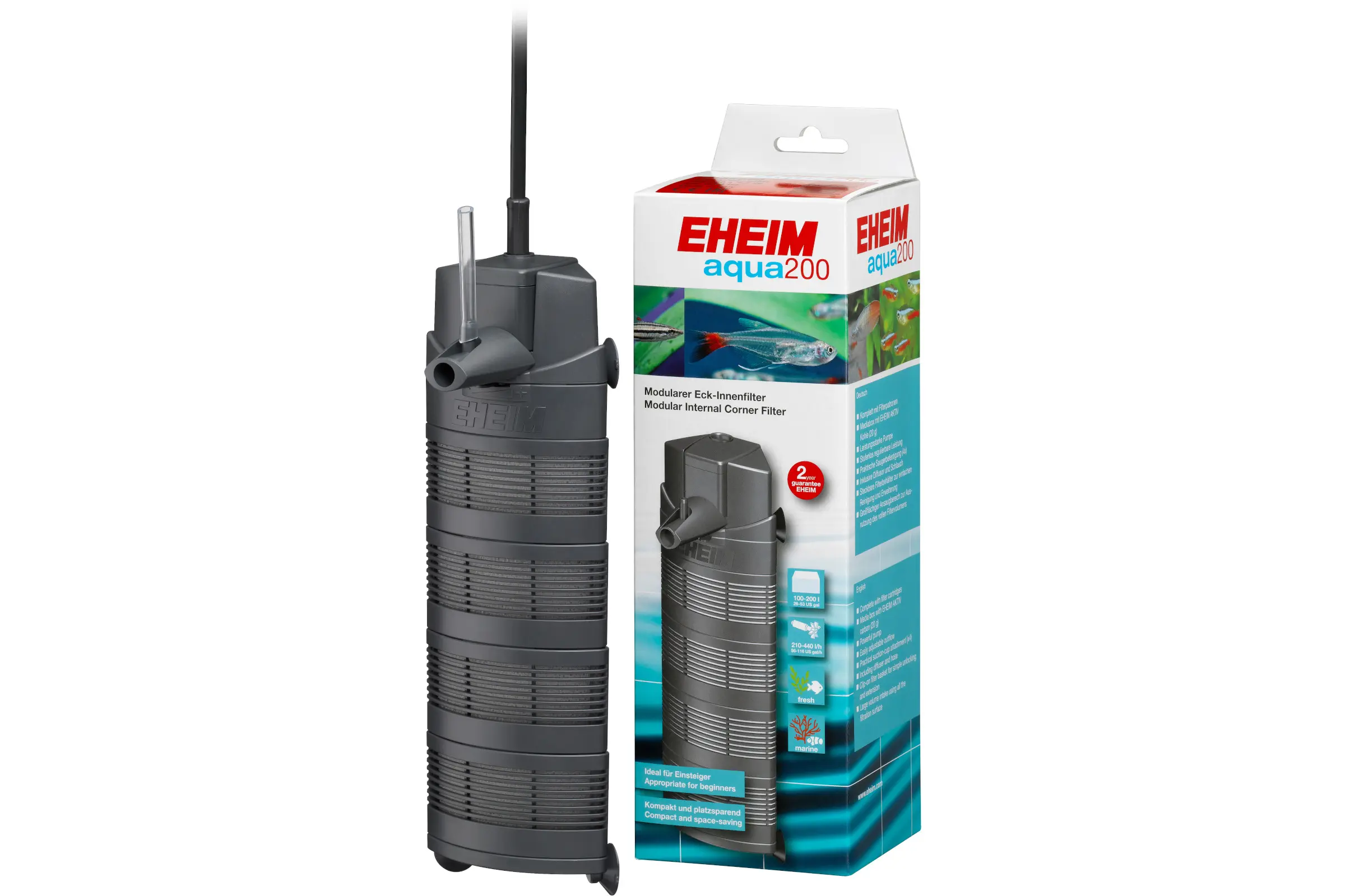 Eheim Aqua 200, Eckinnenfilter inkl. Medien