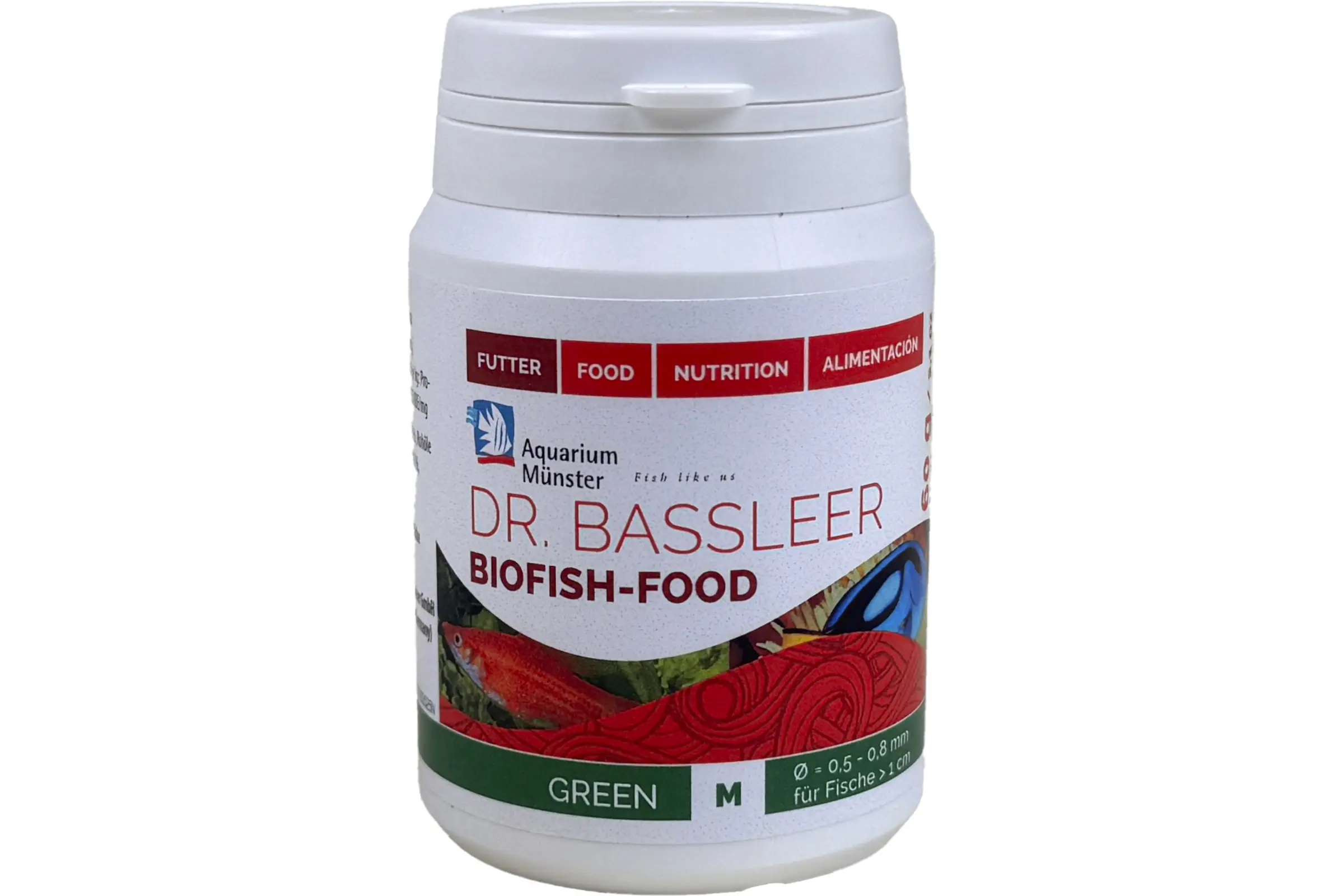 Weiße Dose Dr. Bassleer Biofish-Food Green M