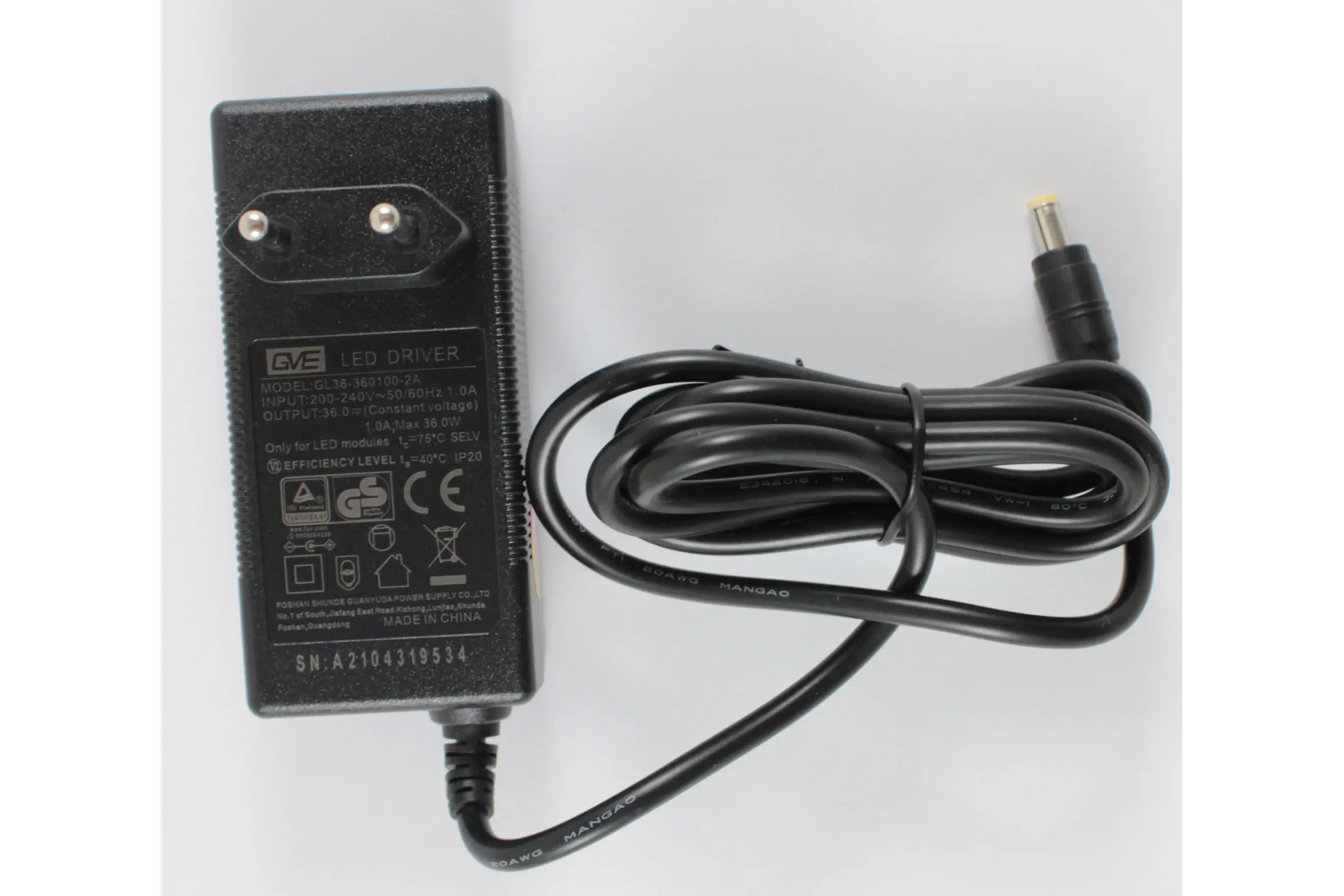 Chihiros Netzteil 36 V – 1 A für A2, WRGB2, WRGB2 Pro und Slim
