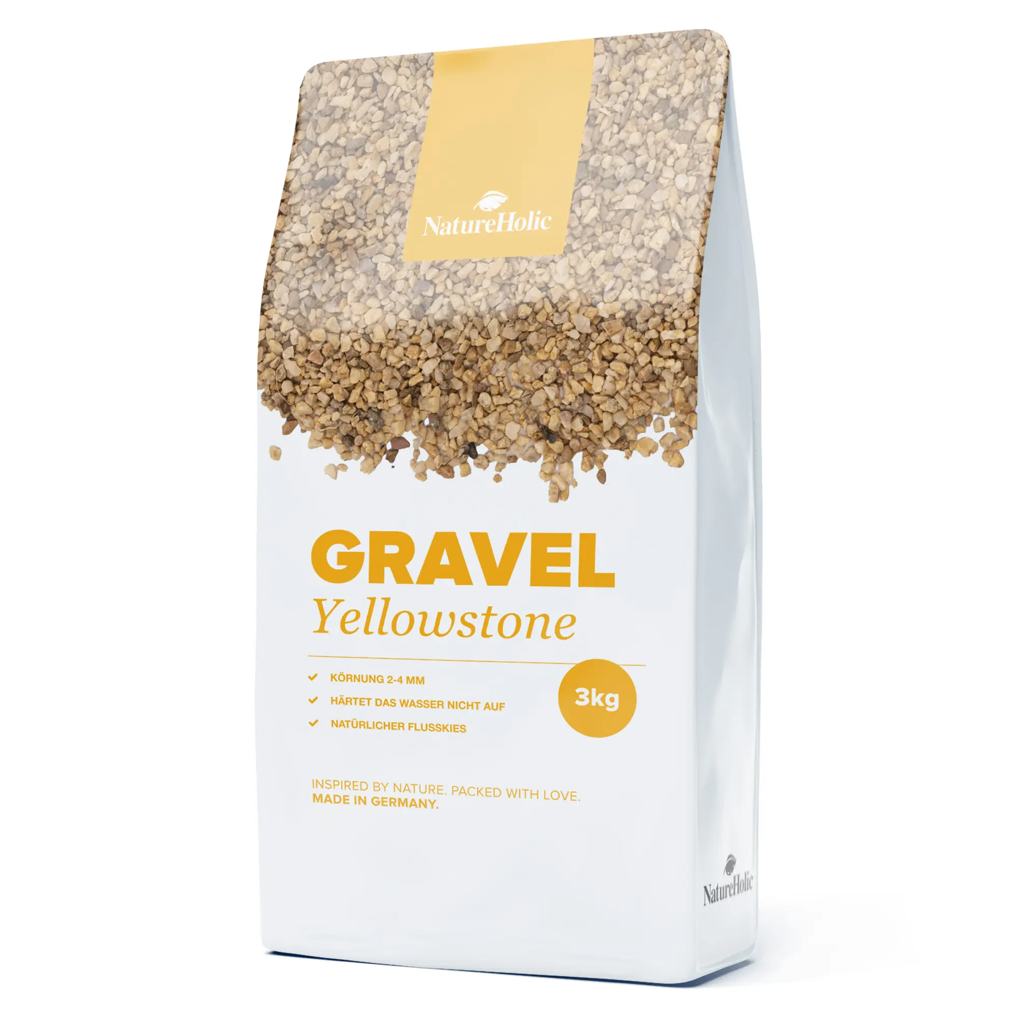 Beutel mit gelbem Yellowstone Gravel, 3 kg