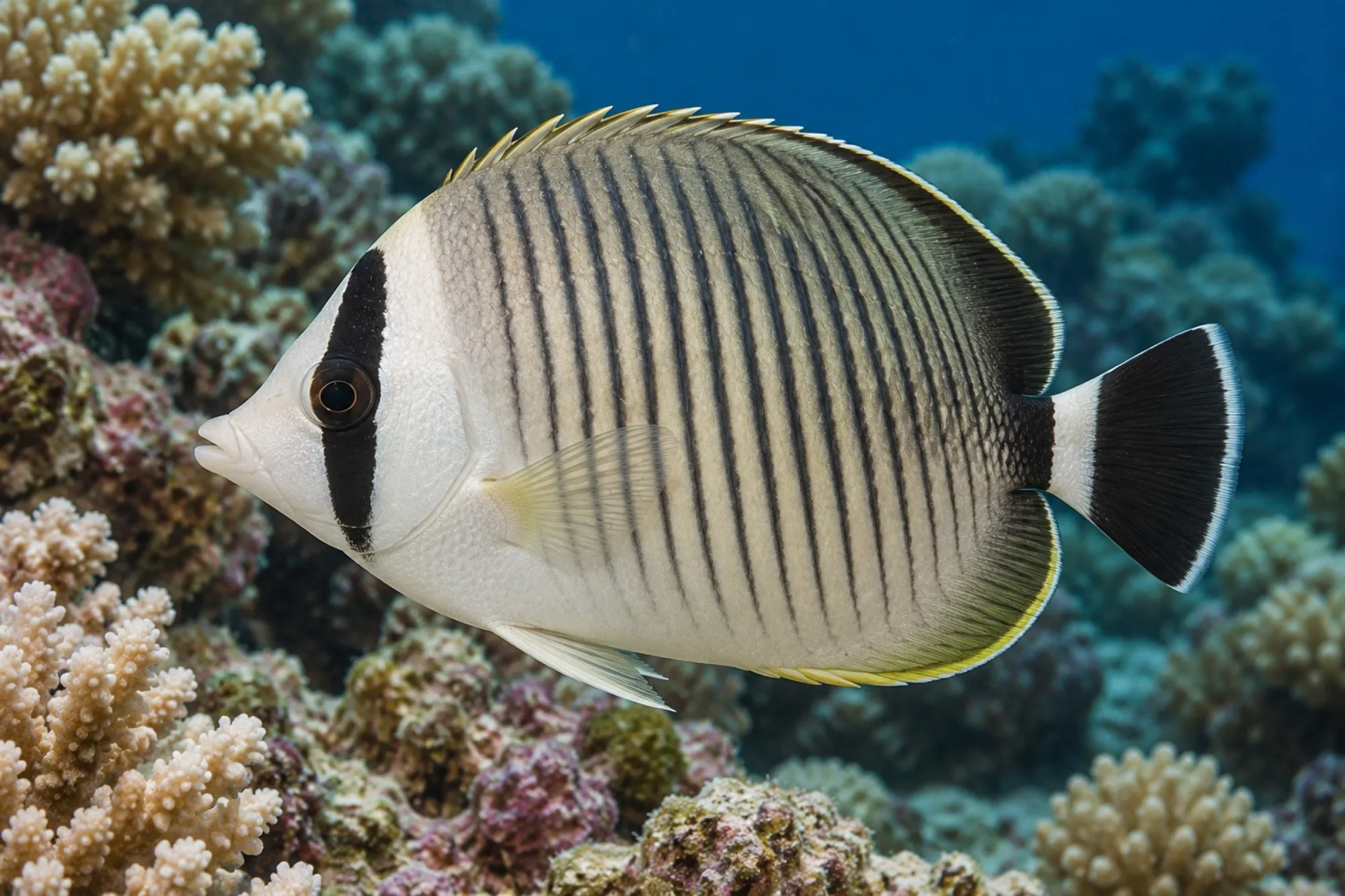 Weißkopf-Falterfisch, Chaetodon mesoleucos