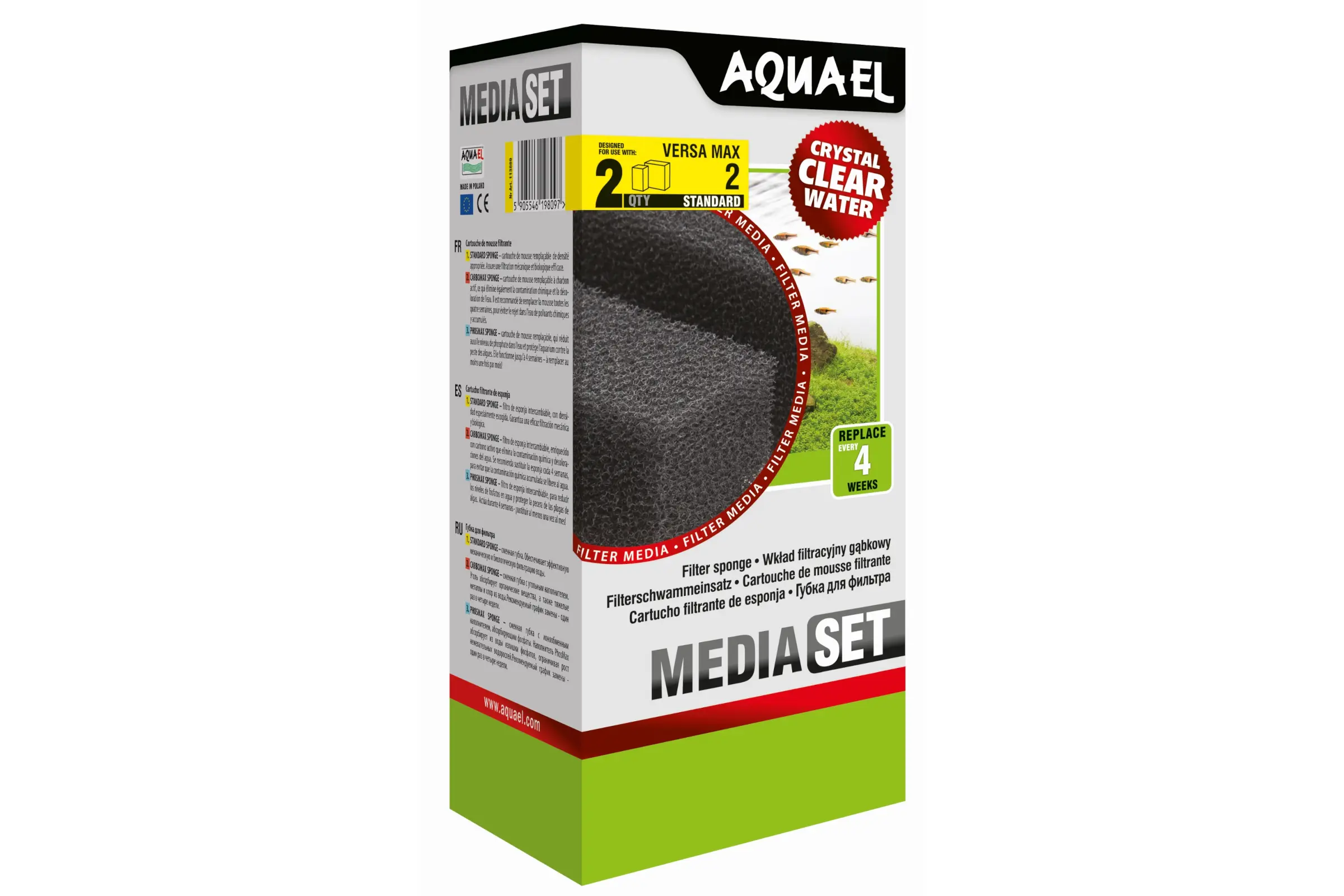 Aquael Filterschwamm Versamax FZN 2, Filter-Ersatz, 2 Stück