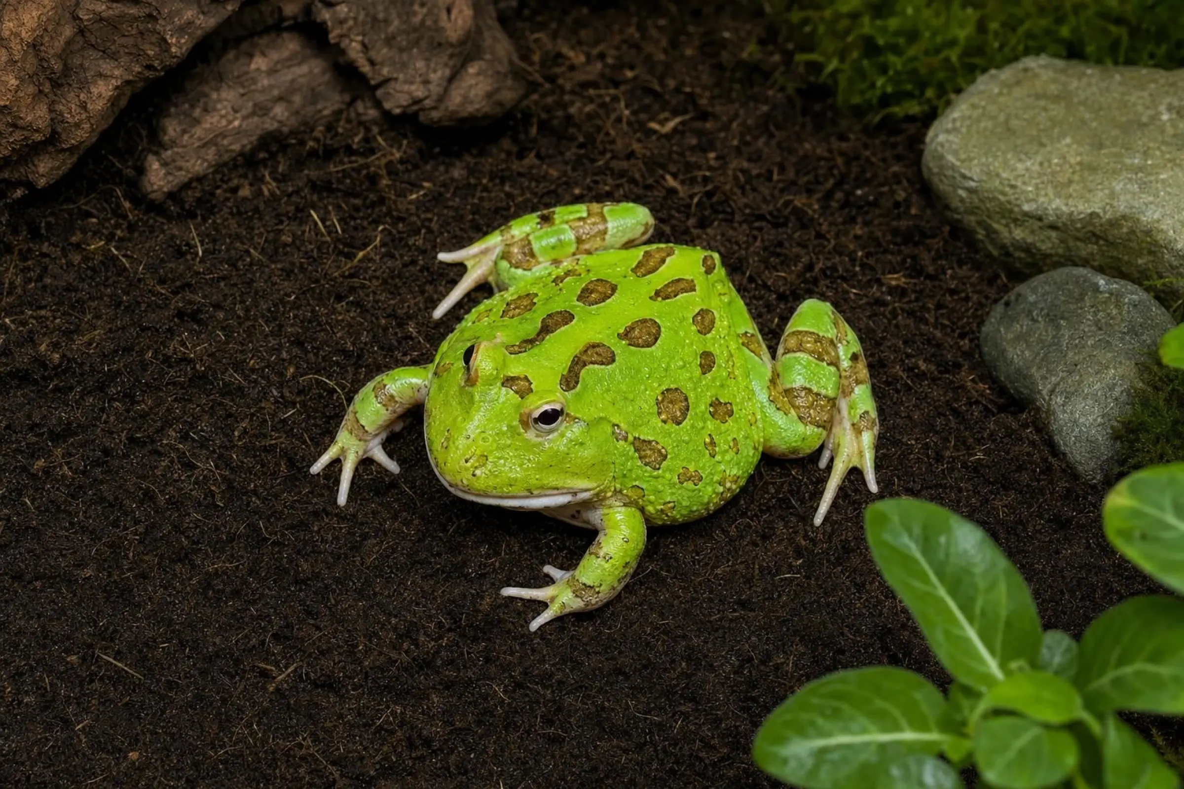 Lime-Green-Schmuckhornfrosch, Ceratophrys cranwelli