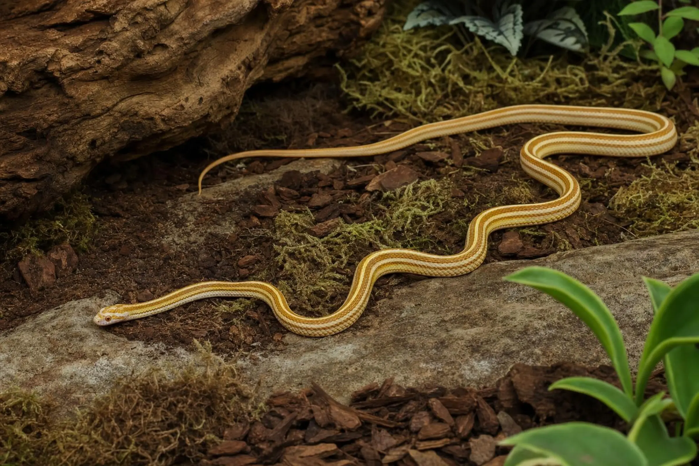 Kornnatter „Ultramel Toffey Motley Tessera“, Pantherophis guttatus