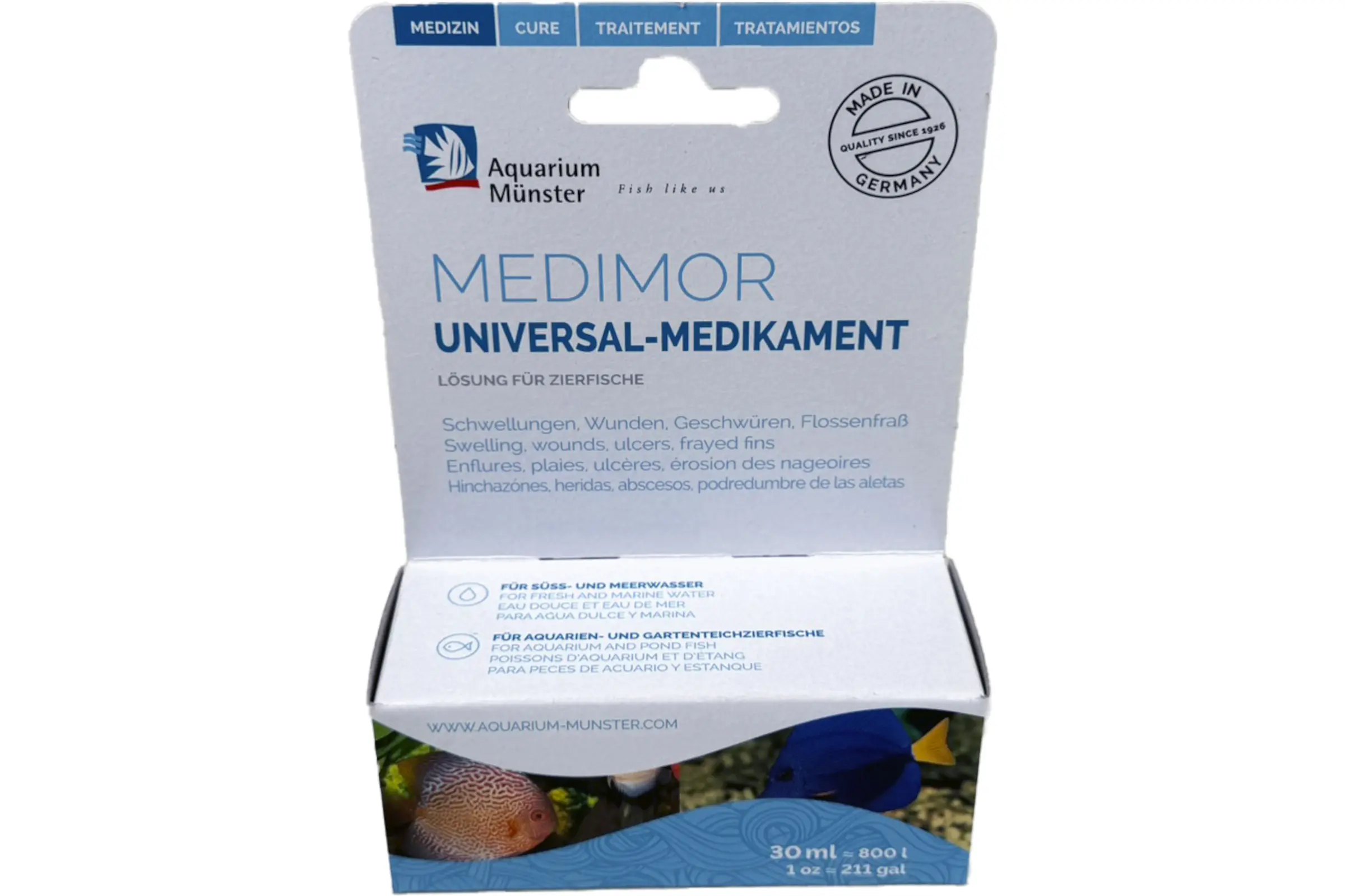 Verpackung: Medimor Universal-Medikament für Aquarien