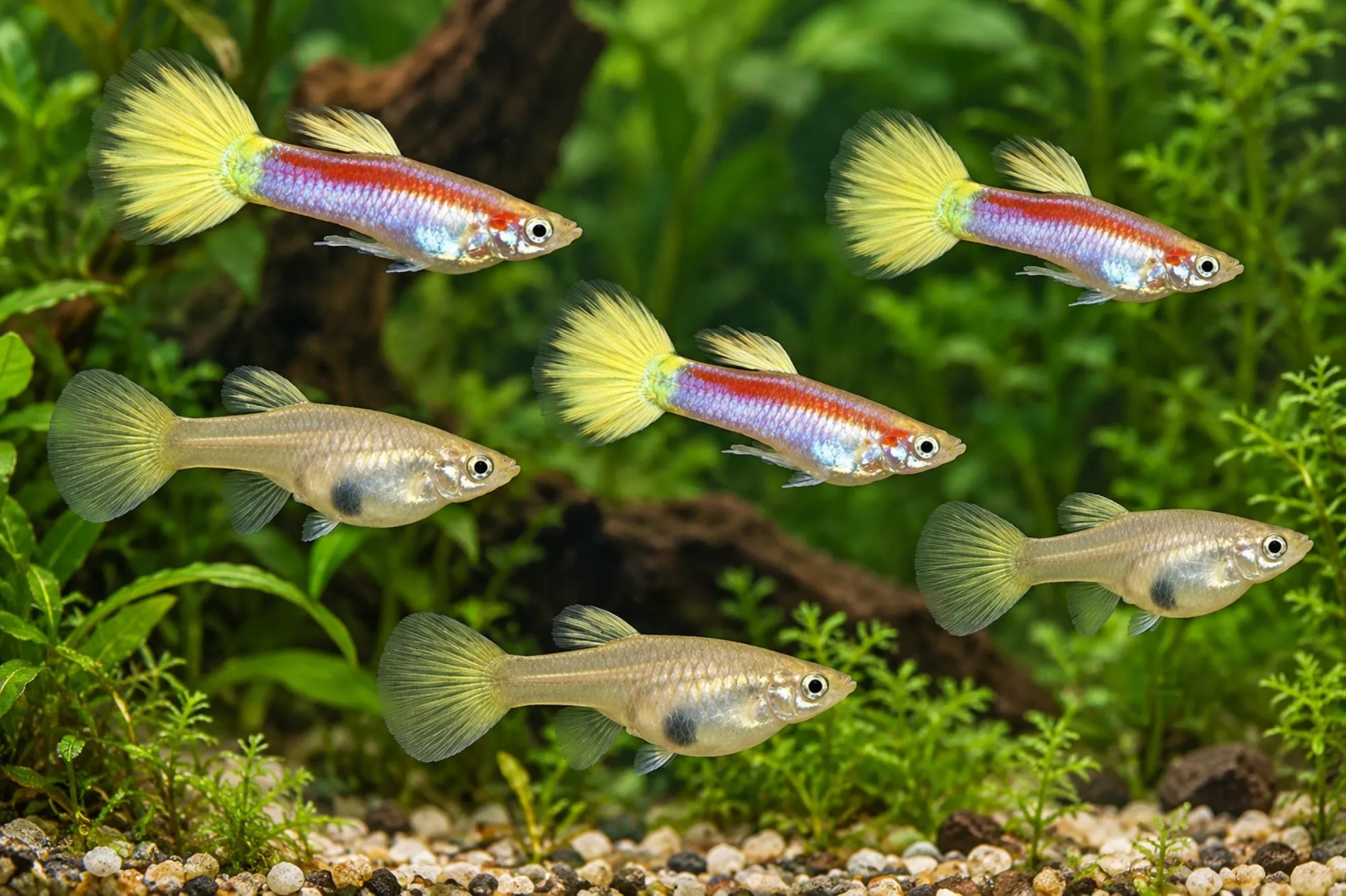 Guppy „Lazer Beam“, Set 5 Männchen + 5 Weibchen, Poecilia reticulata