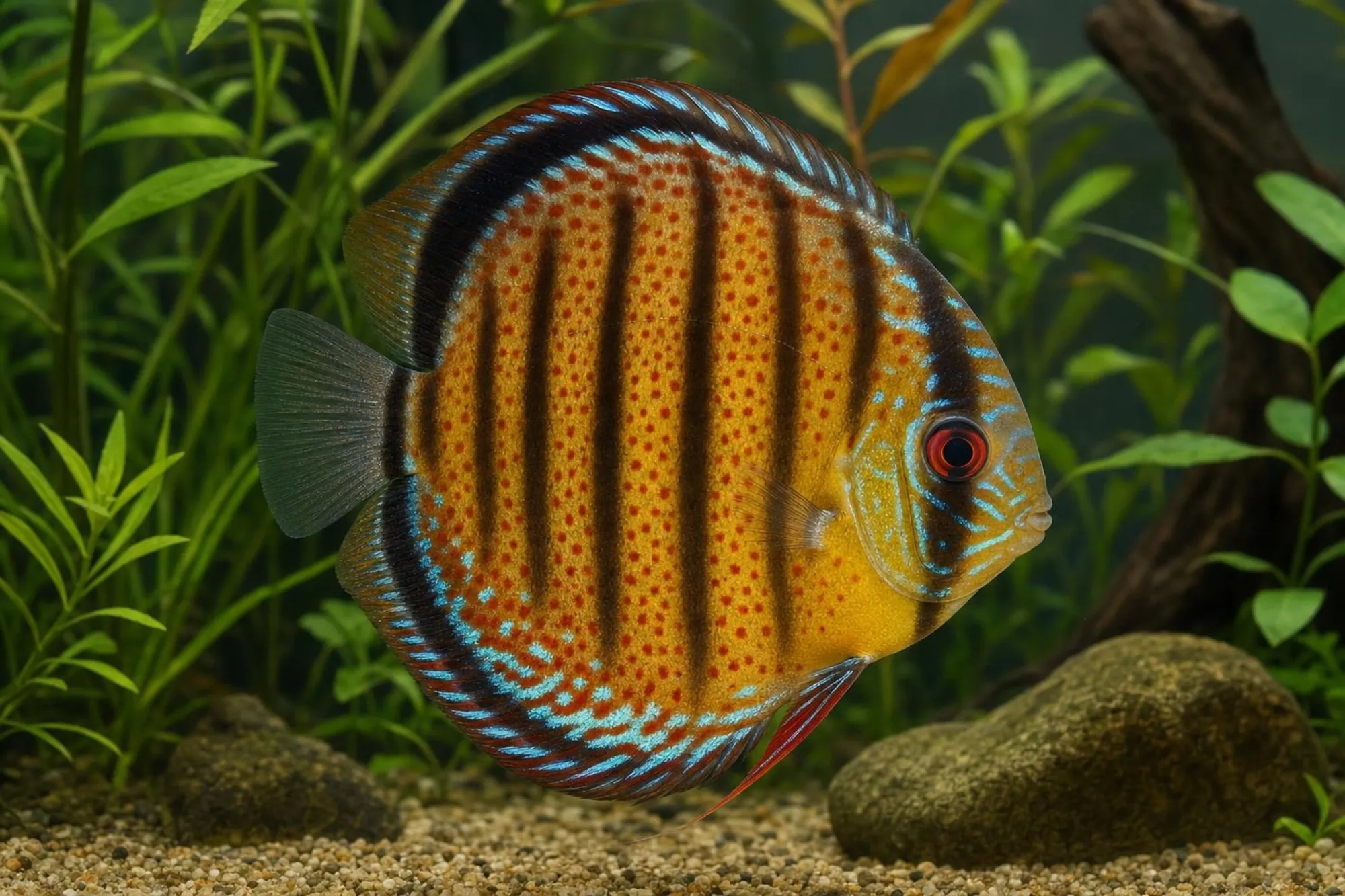 Rio-Nanay-Diskusbuntbarsch „Red Spotted“, Symphysodon aequifasciatus