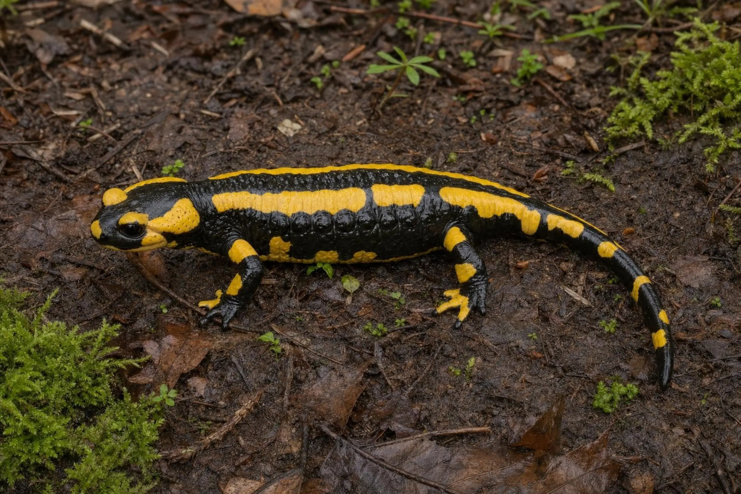 Gebänderter Feuersalamander, Salamandra s. terrestris