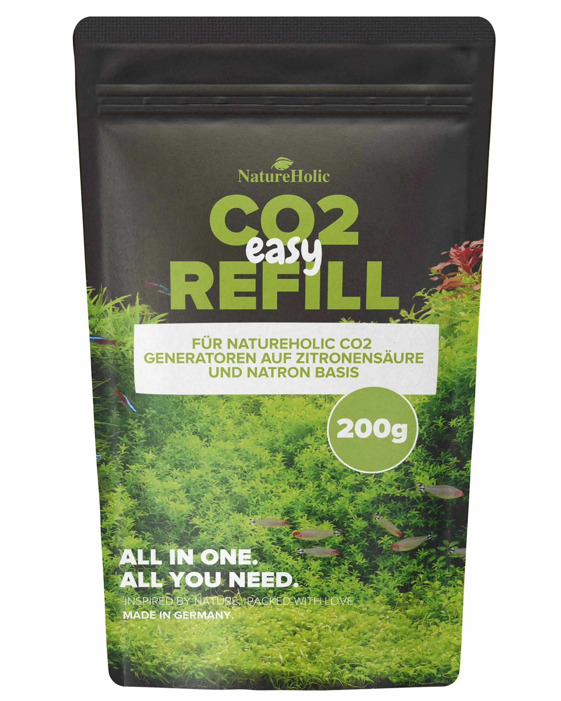 NatureHolic CO2 Easy Refill, Nachfüllset CO2 Anlage, 200 g