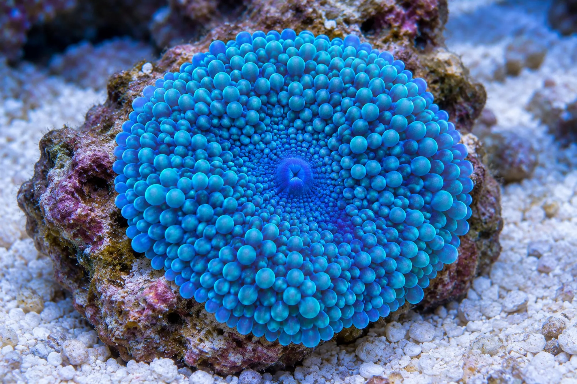 Florida-Scheibenanemone „Blau“, Ricordea florida, 1 Polyp