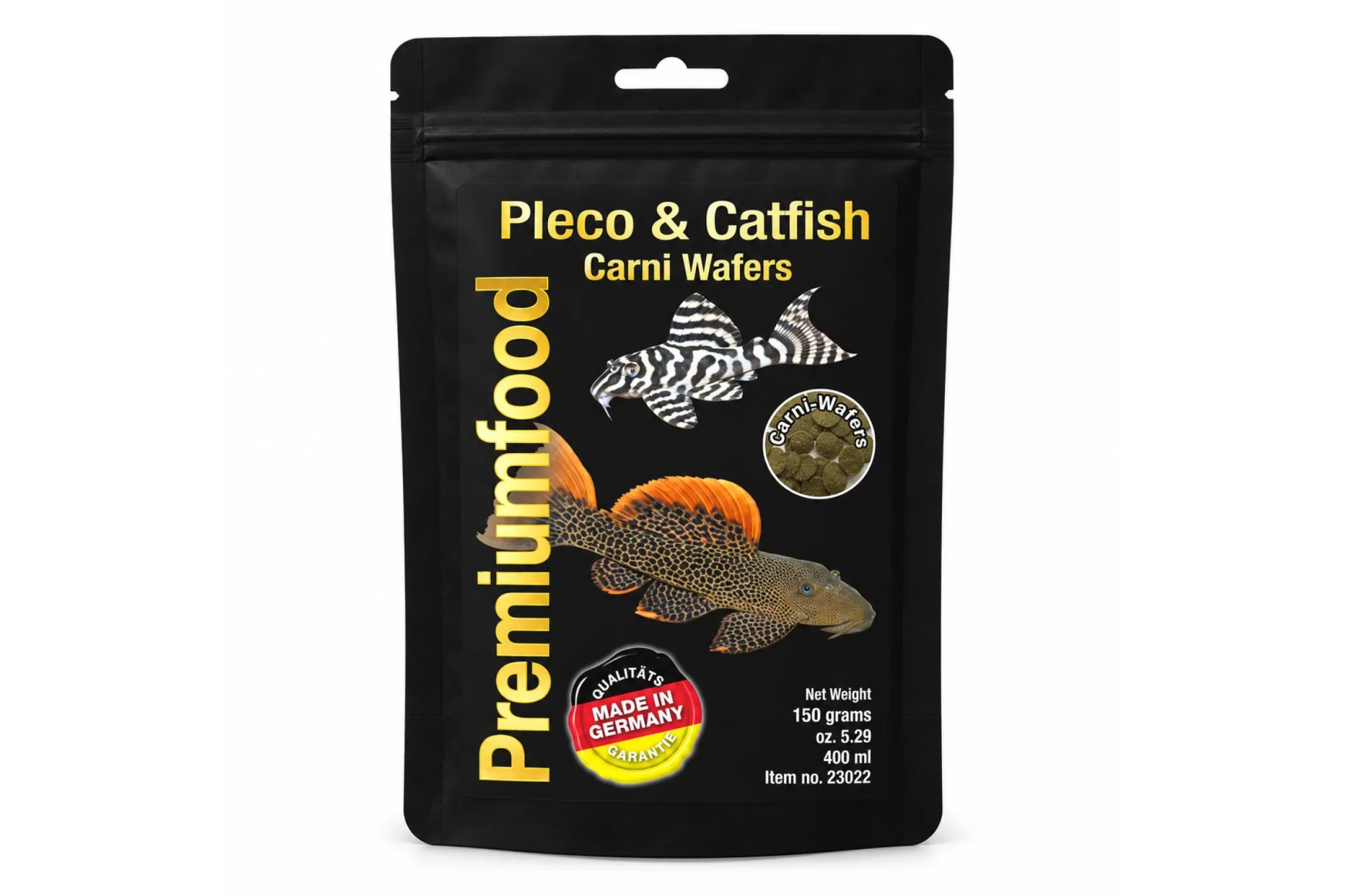Premiumfood Pleco und Catfish Carni Wafers 150 g – KI-generiertes Produktbild