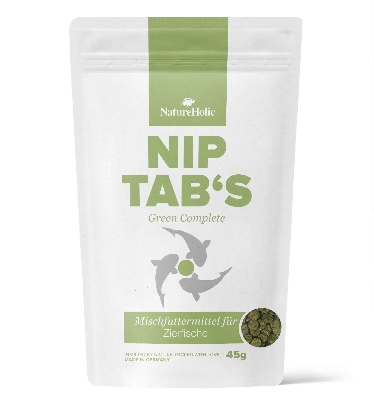 Beutel NIP TAB'S Green Complete Zierfischfutter 45g