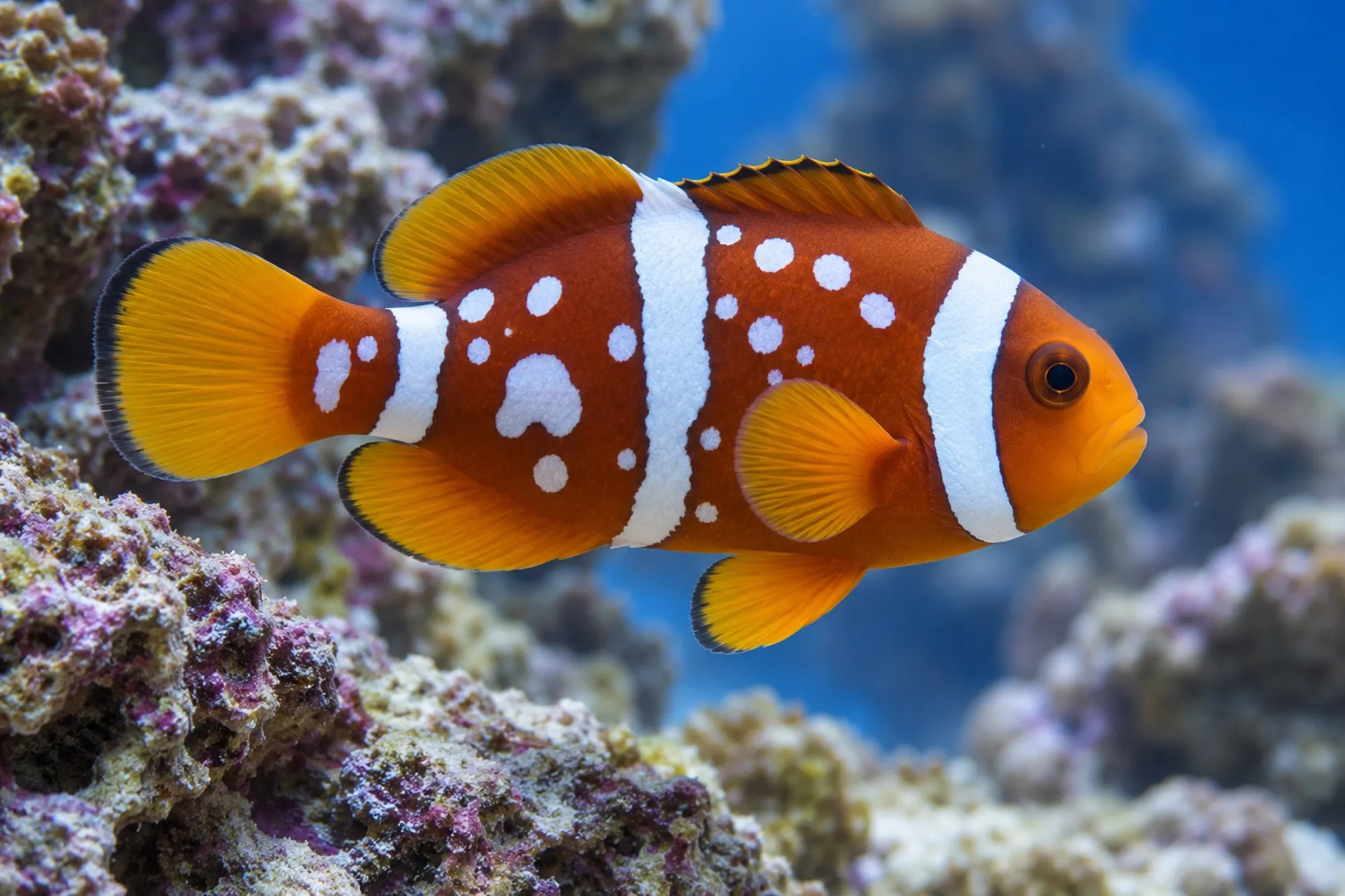 Spotted Rotmeer-Anemonenfisch aus Nachzucht, Amphiprion bicinctus
